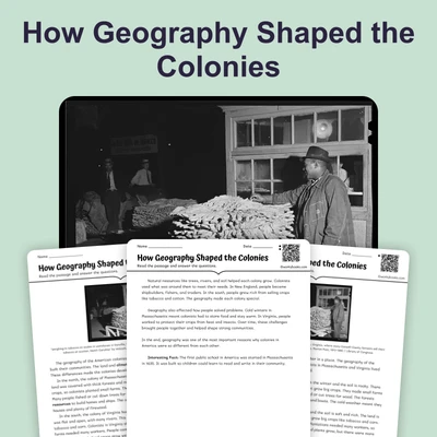 How Geography Shaped the Colonies - reading educational content