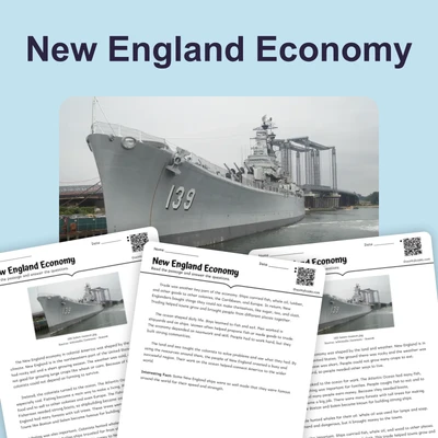Fishing and Shipbuilding in New England - reading educational content