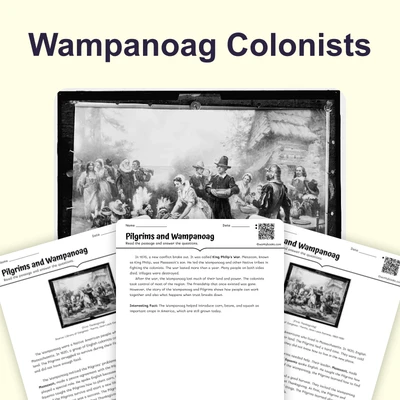 Wampanoag Colonists - reading educational content