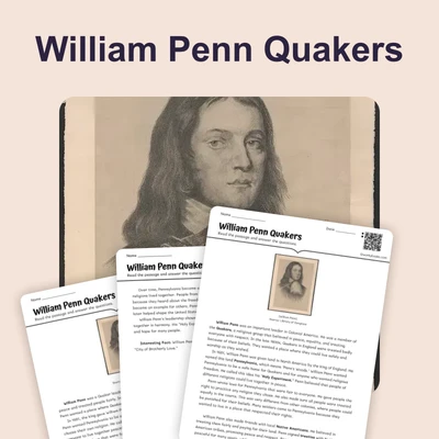 William Penn and the Quakers - reading educational content