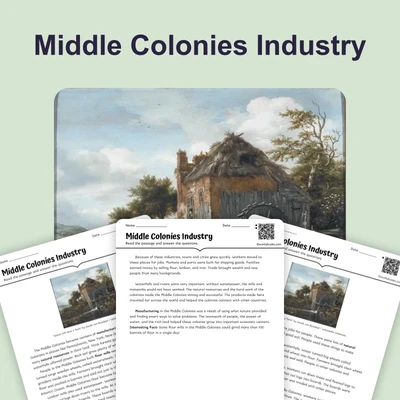 The Mills and Ironworks of the Middle Colonies - reading educational content