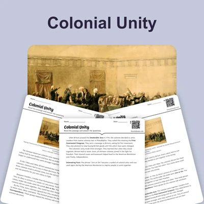 Colonies Unite! The Big Meeting Before the American Revolution - reading educational content