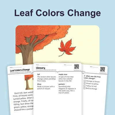 Sam’s Fall Colors - reading educational content