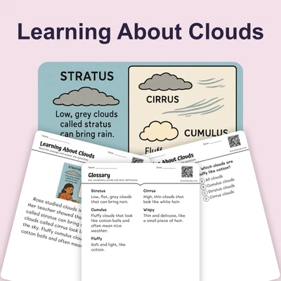Learning About Clouds - reading educational content