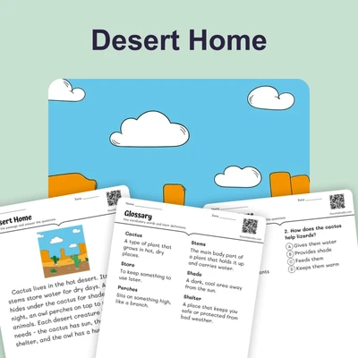 Desert Life - reading educational content