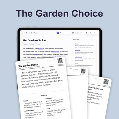 Ms. Park’s Garden Cleaners - reading educational content