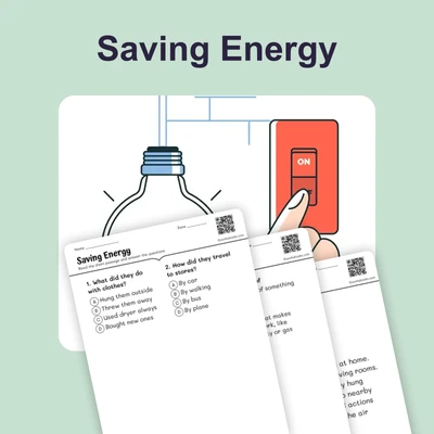 Saving Energy - reading educational content