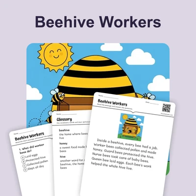 Beehive Workers - reading educational content
