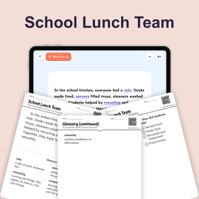 School Canteen - reading educational content