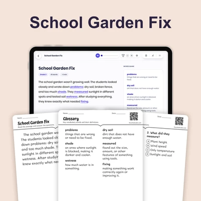 School Garden Fix - reading educational content