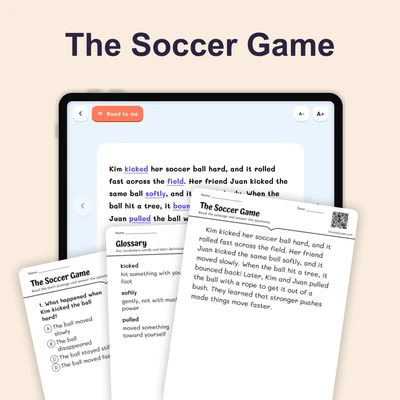 The Soccer Game - reading educational content