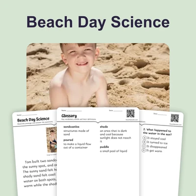 Beach Day Science - reading educational content