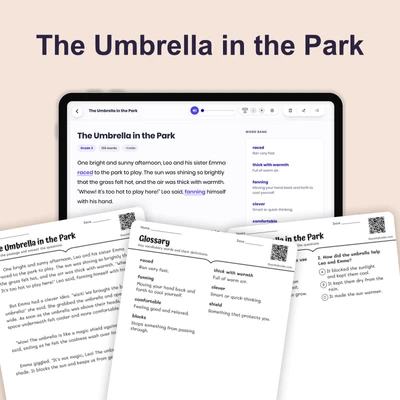 Shade from the Sun - reading educational content