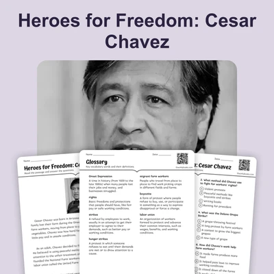Heroes for Freedom: Cesar Chavez - reading educational content