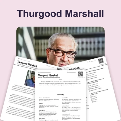Heroes for Freedom: Thurgood Marshall - reading educational content