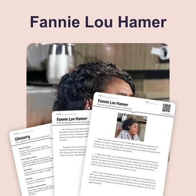 Heroes for Freedom: Fannie Lou Hamer - reading educational content