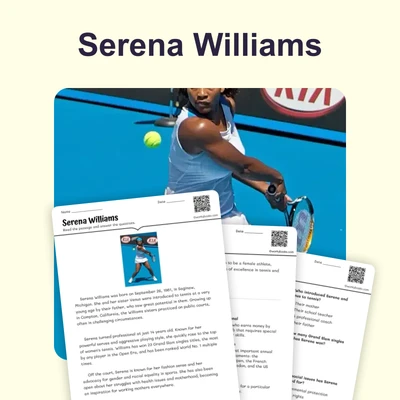 Sports: Serena Williams - reading educational content