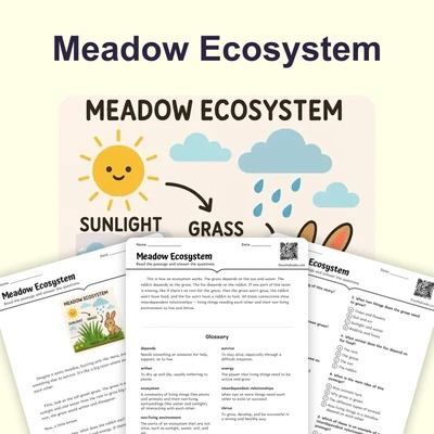 Meadow Ecosystem - reading educational content