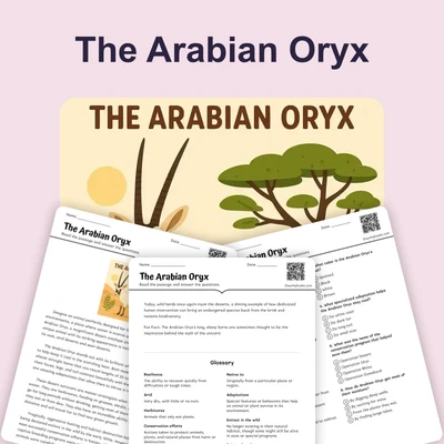 The Arabian Oryx - reading educational content