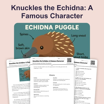 Knuckles the Echidna: A Famous Character - reading educational content
