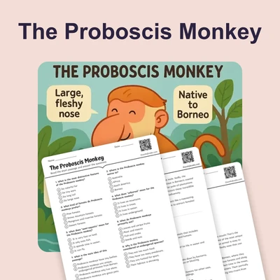 The Proboscis Monkey - reading educational content