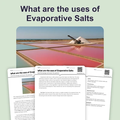 What are the uses of Evaporative Salts - reading educational content