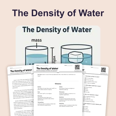 The Density of Water - reading educational content