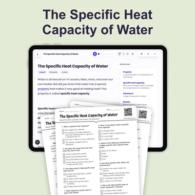 The Specific Heat Capacity of Water - reading educational content