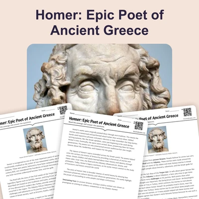 Homer and the Iliad - reading educational content