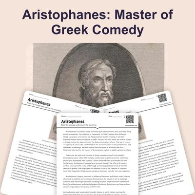 Aristophanes Greek Comedy Writer - reading educational content