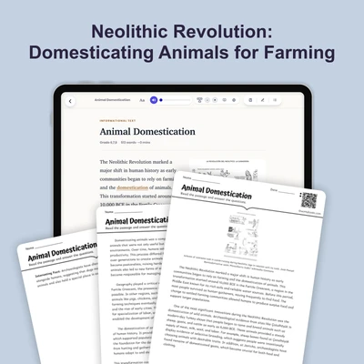 Animal Domestication - reading educational content