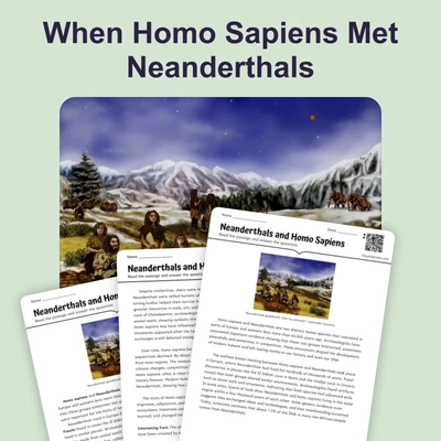 Neanderthals and Homo Sapiens - reading educational content