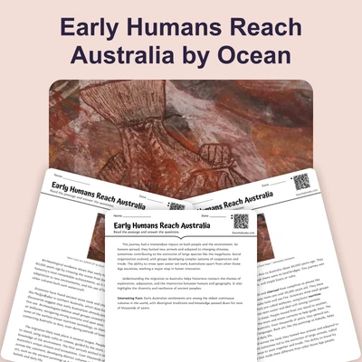 First Humans Reach Australia - reading educational content