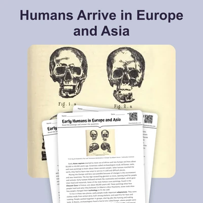 Early Humans Settle Europe and Asia - reading educational content