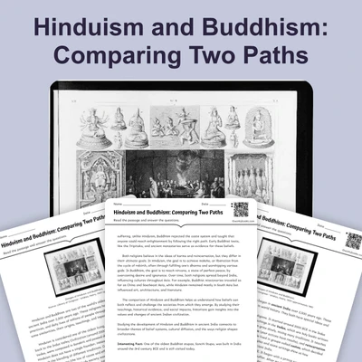 Comparing Hinduism and Buddhism - reading educational content