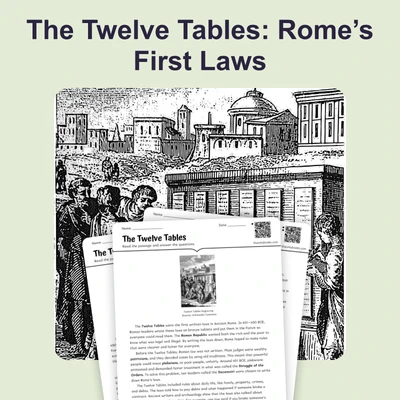 Twelve Tables of Roman Law - reading educational content