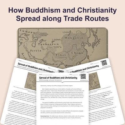 Spread of Buddhism and Christianity - reading educational content