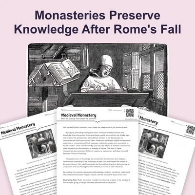 Medieval Monastery - reading educational content