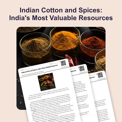 Cotton and Spices of Ancient India - reading educational content
