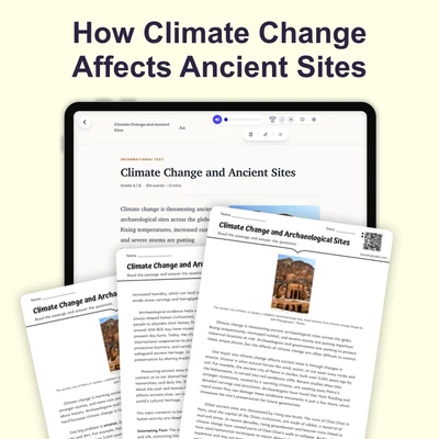 Climate Change and Ancient Sites - reading educational content