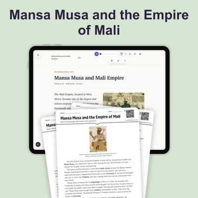 Mansa Musa and Mali Empire - reading educational content