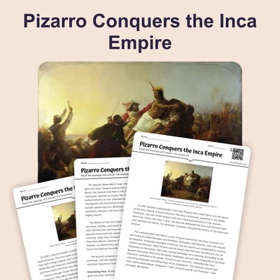 Pizarro Conquest of inca - reading educational content