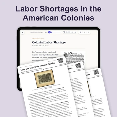 Colonial Labor Shortage - reading educational content