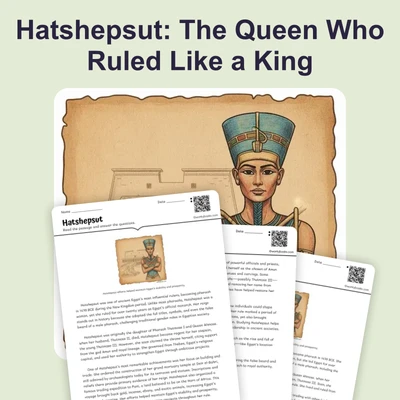 Hatshepsut the Female Pharaoh - reading educational content