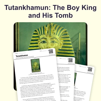 Tutankhamun the Boy King - reading educational content
