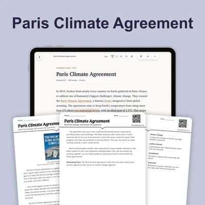 Paris Climate Agreement - reading educational content
