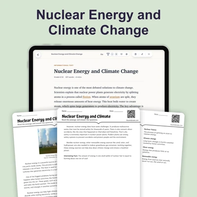 Nuclear Energy and Climate - reading educational content