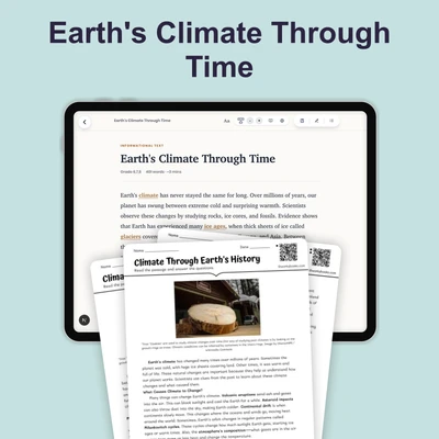 Climate Through Earth's History - reading educational content
