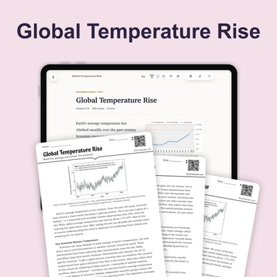 Global Temperature Rise - reading educational content