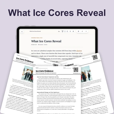 Ice Cores  - reading educational content